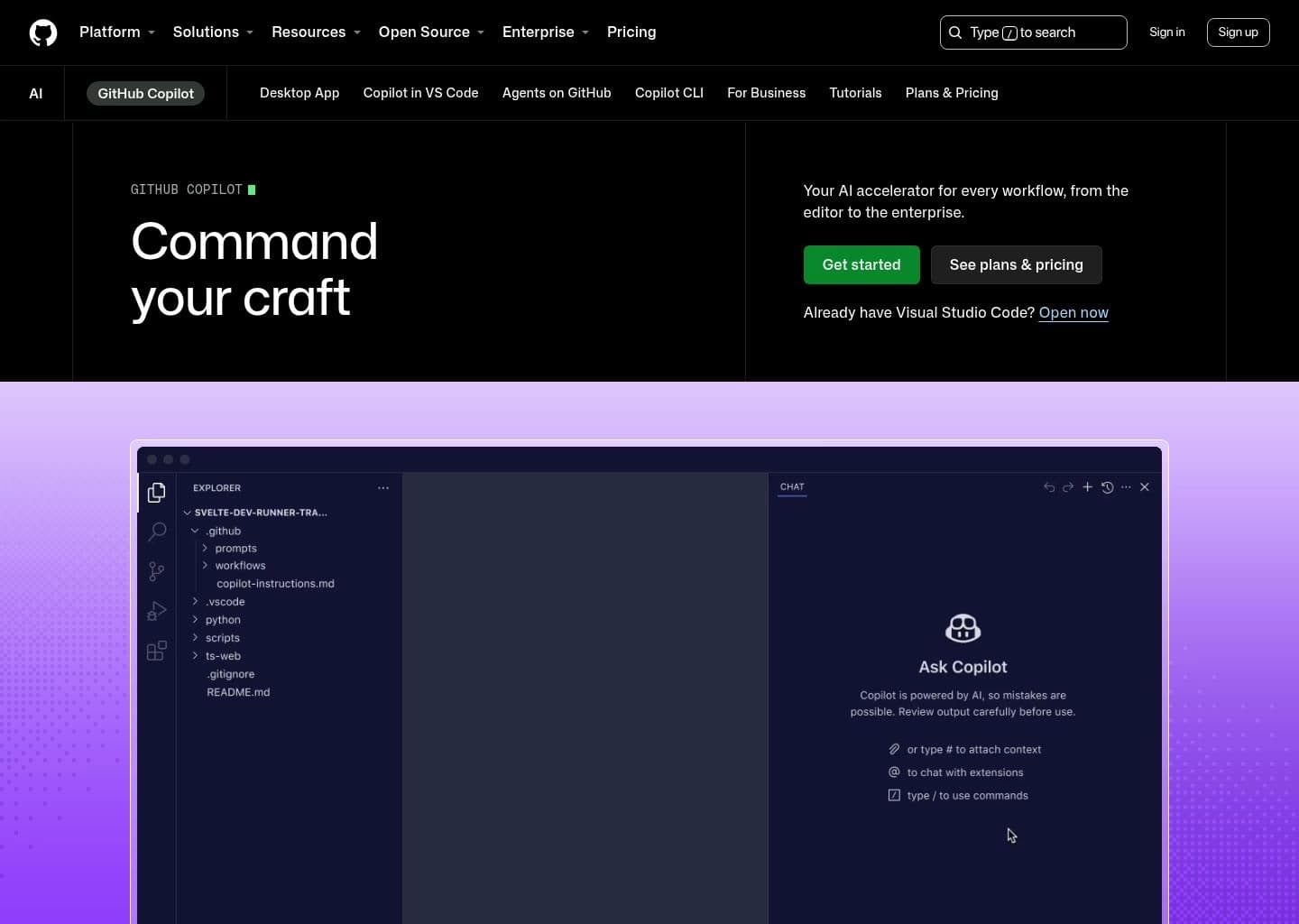 GitHub Copilot Interface Screenshot GitHub Copilot AI Developer Tool Workspace UI Preview