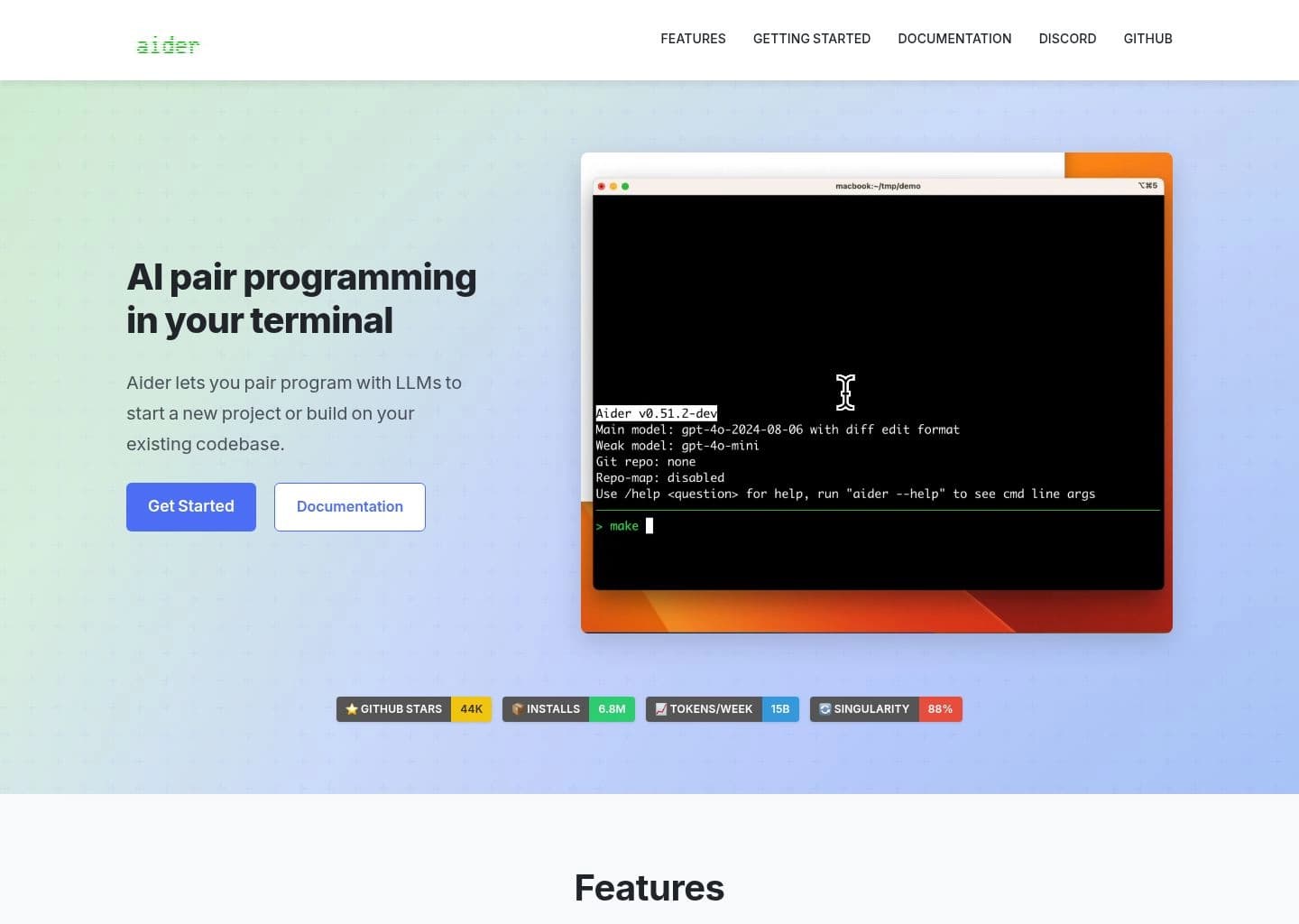 Aider Interface Screenshot Aider AI Developer Tool Workspace UI Preview
