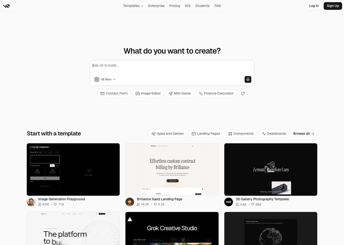 v0 by Vercel Interface Screenshot v0 by Vercel AI Developer Tool Workspace UI Preview